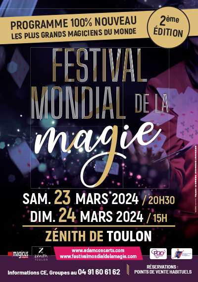 FESTIVAL MONDIAL DE LA MAGIE  Samedi 23 Mars 2024 – 20h30